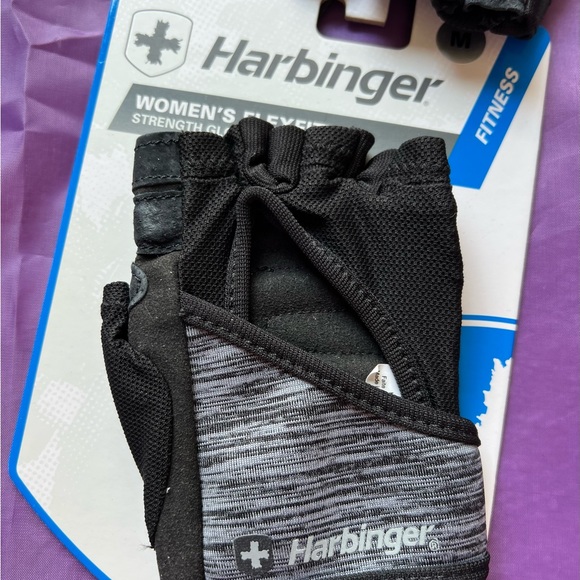 Harbinger Women FlexFit Leather Workout Weightlifting Strength Gloves Pad Grey - Picture 3 of 7